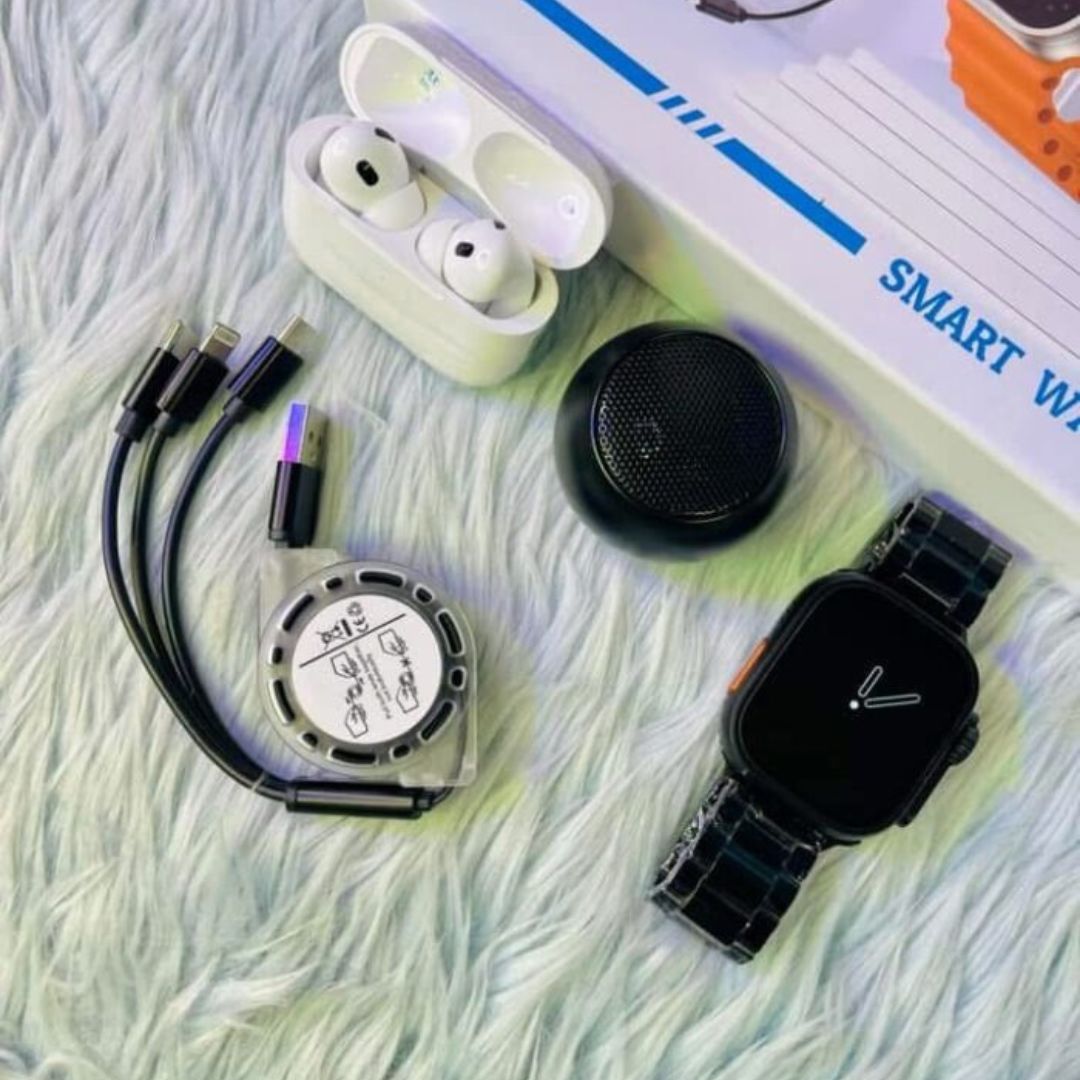 Pack 7+4 montre intelligente avec écouteurs et accessoires en bonus